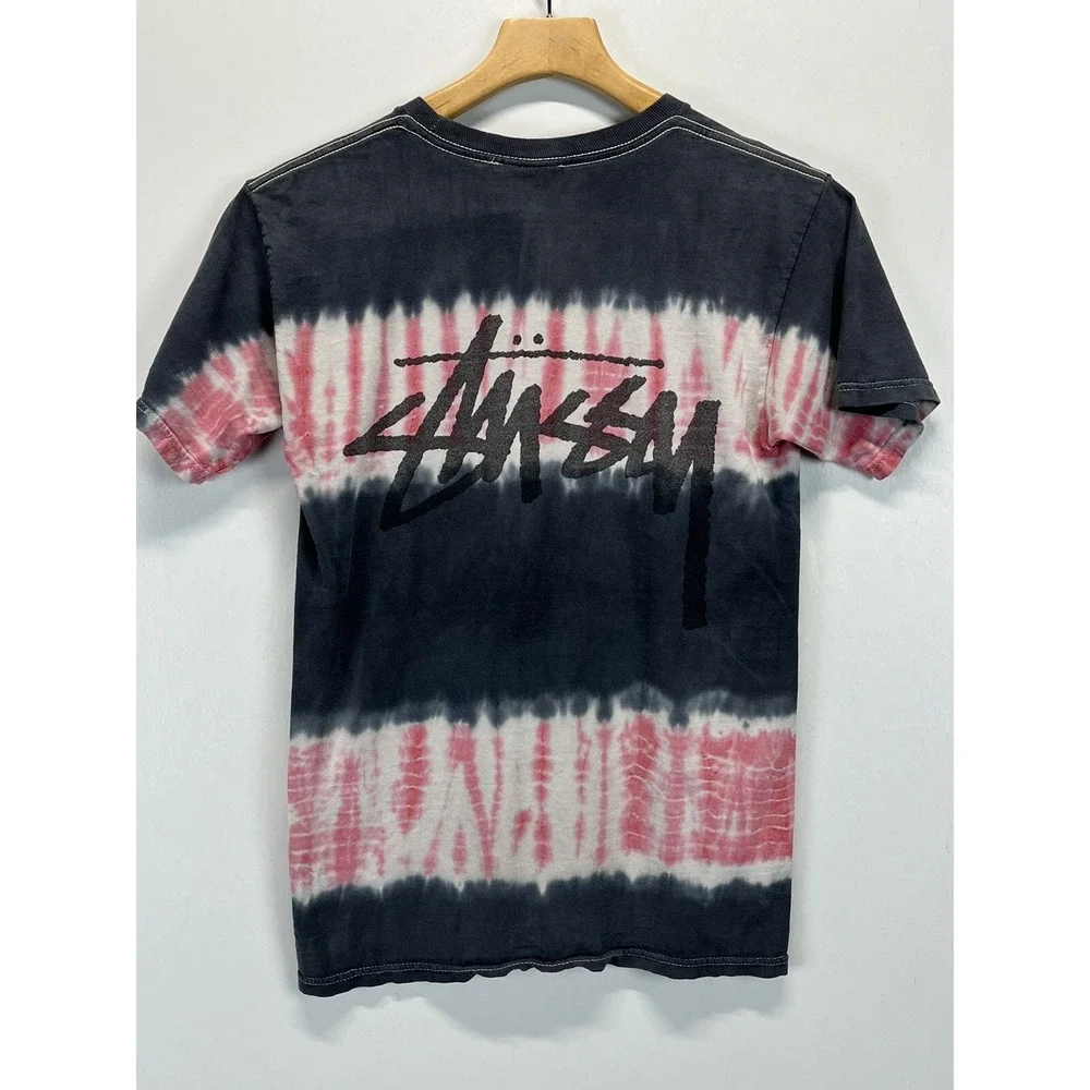 Vtg Stussy Tie Dye Tshirt Sz Small READ Double Sided Short Sleeve 90's Y2K Skate